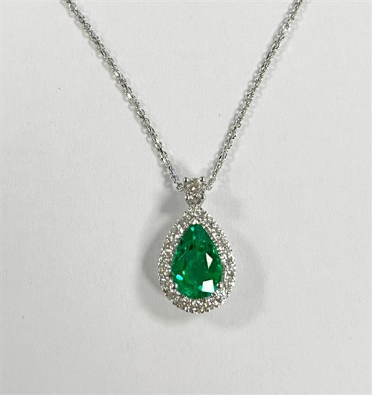 Collana Gazzola Donna in Oro bianco Smeraldo 1.12 Ct 622470 - 622470